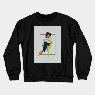 Wicked Witch On Her Broom Crewneck Sweatshirt